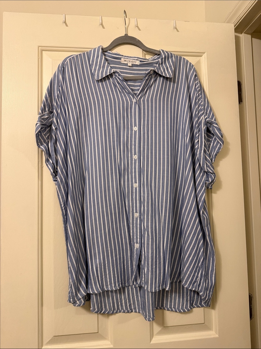 Workshop Republic Clothing Blue & White Striped Button-Down Shirt